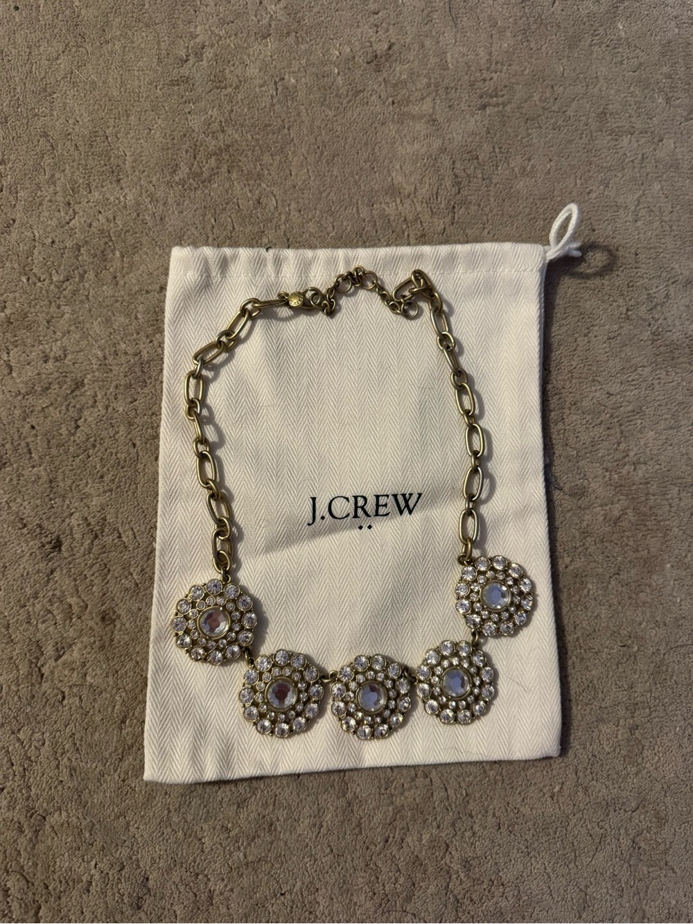 J. Crew Gold Crystal Statement Necklace